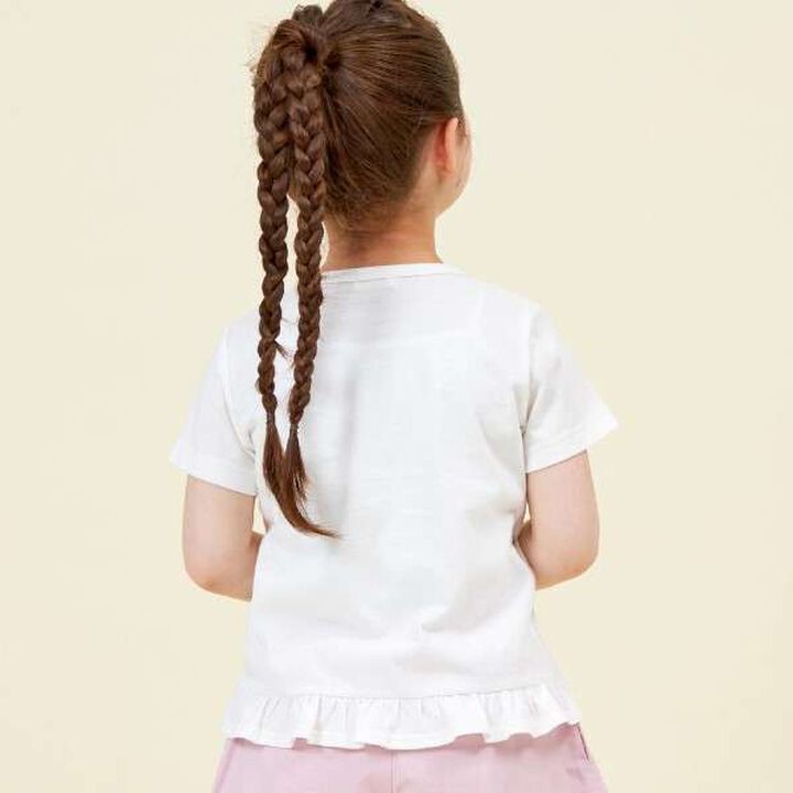 Checkered Bunny Appliqu&eacute; Short-Sleeve T-Shirt (100-130),Off white, medium image number 5