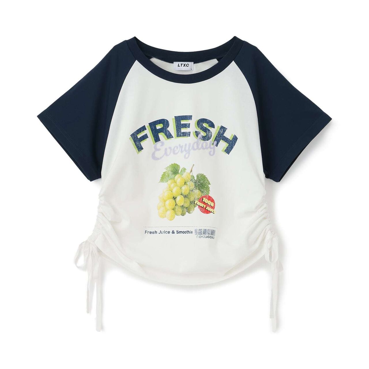 [GOKUGOKU] Multi-Function Shirred Crop Raglan Short-Sleeve T-Shirt,Orange, large image number 21