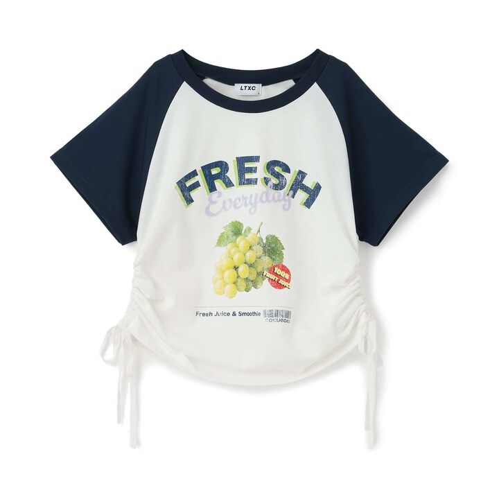 [GOKUGOKU] Multi-Function Shirred Crop Raglan Short-Sleeve T-Shirt,Orange, medium image number 21
