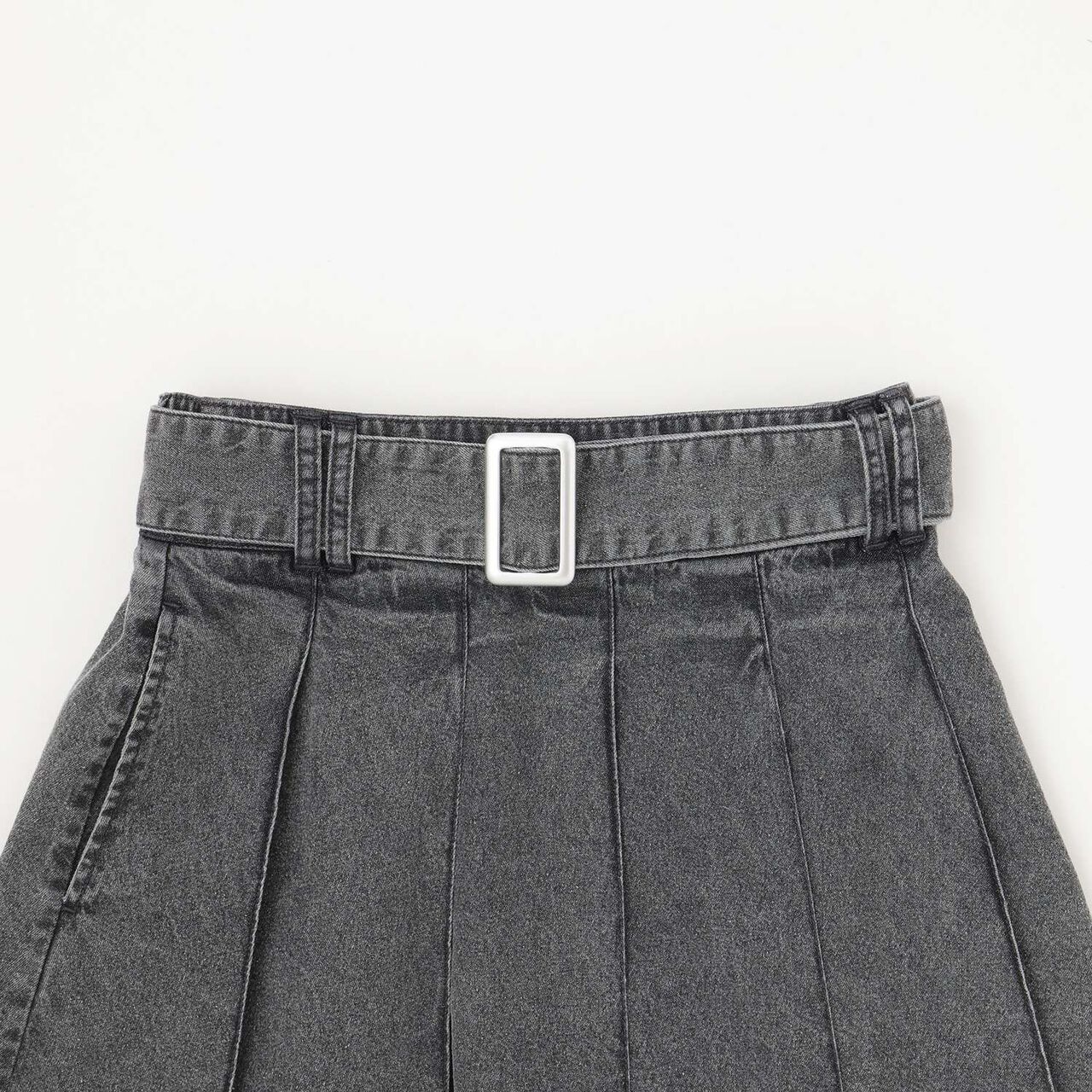 [LTXC] Denim Pleated Skirt with Belt,Navy, large image number 13