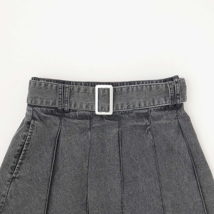[LTXC] Denim Pleated Skirt with Belt,Navy, medium image number 13