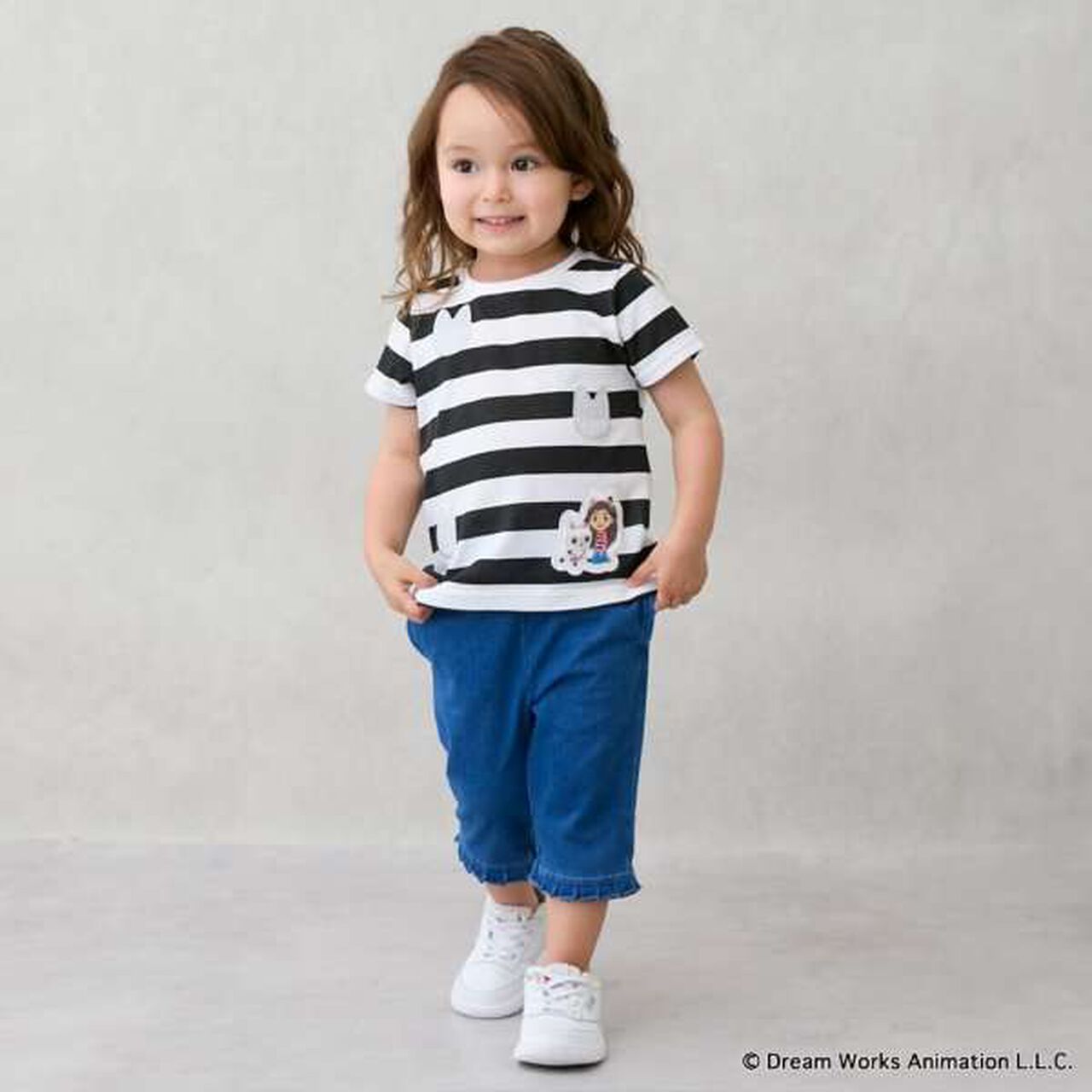 [Gabby] Striped T-Shirt,Black, large image number 4