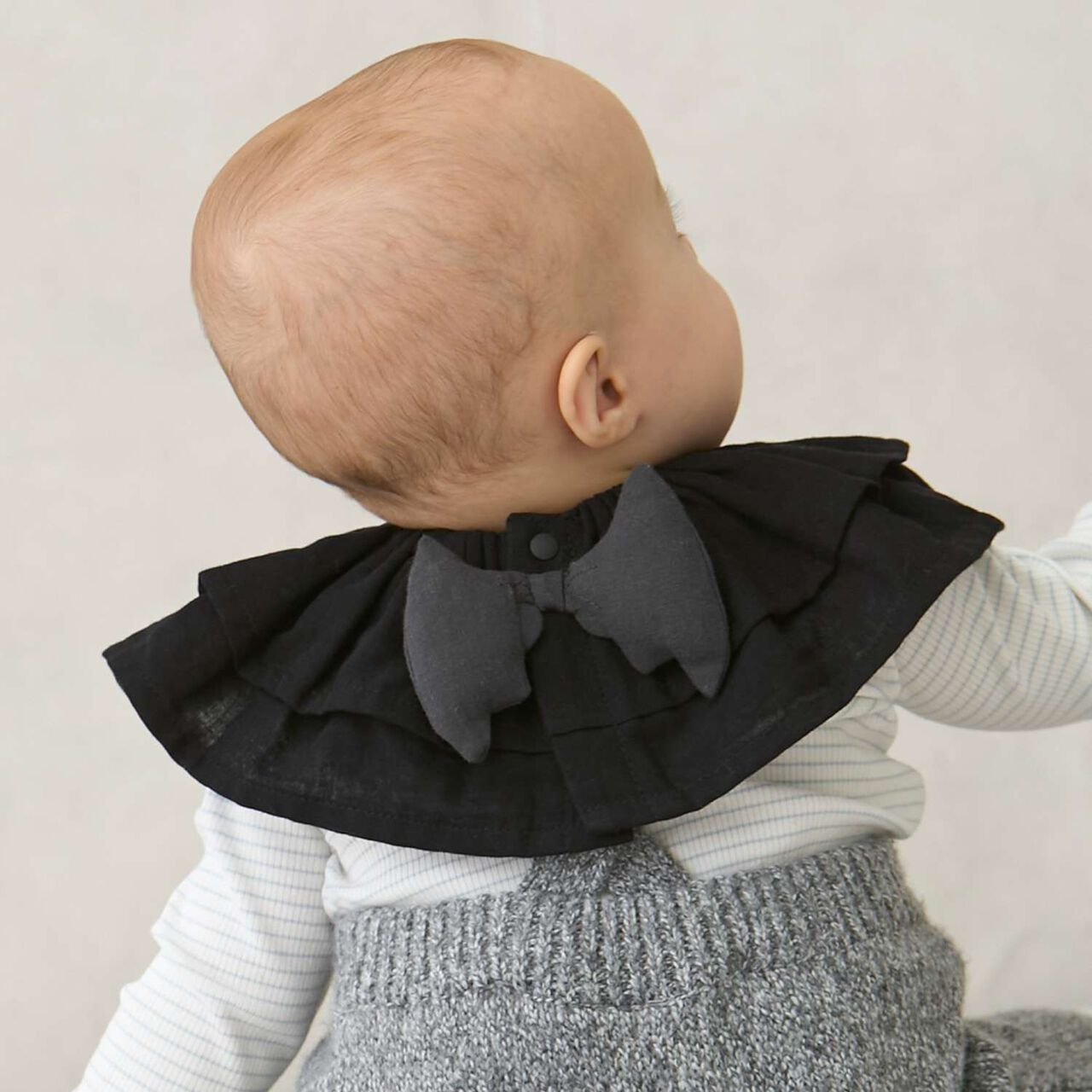 [Waterproof] Angel and Bat Bib,Black, large image number 0