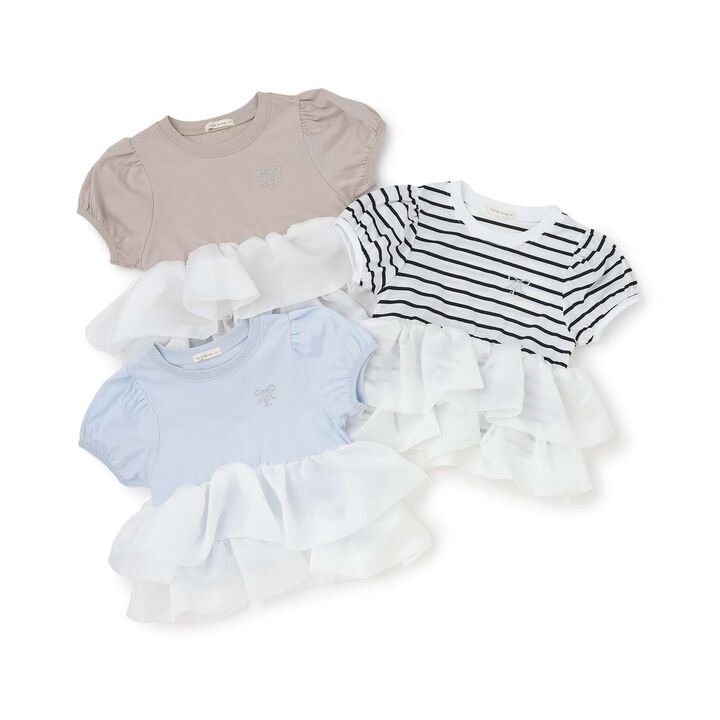 [100% Cotton] Cropped Organdy Docking Top for Girls [Kids] [Children's Clothing],Greige, medium image number 19