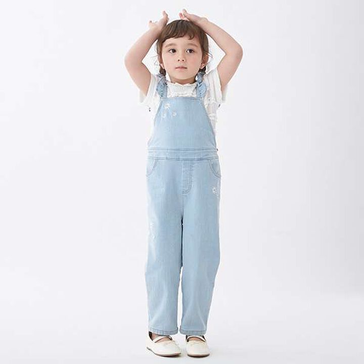 [Link] Flower Embroidery Overalls (Kids),Ivory, medium image number 16