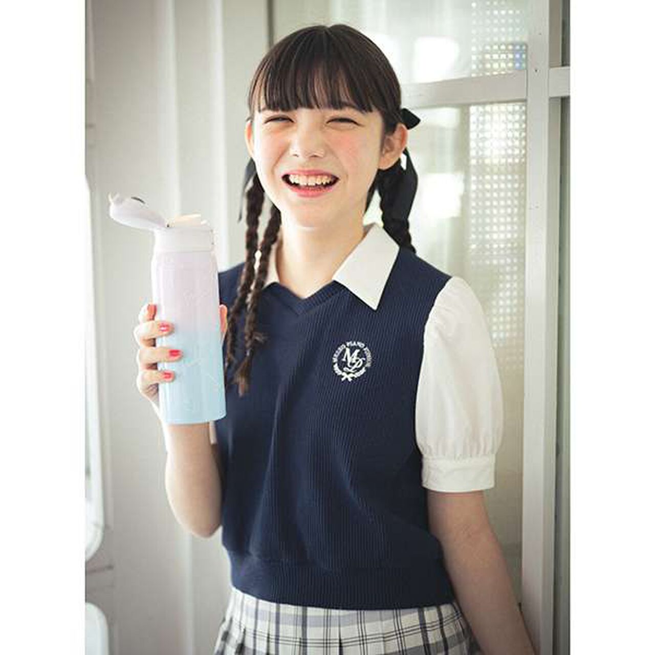 Lightweight Gradient Logo Pattern Water Bottle (480ml),Lavender, large image number 6