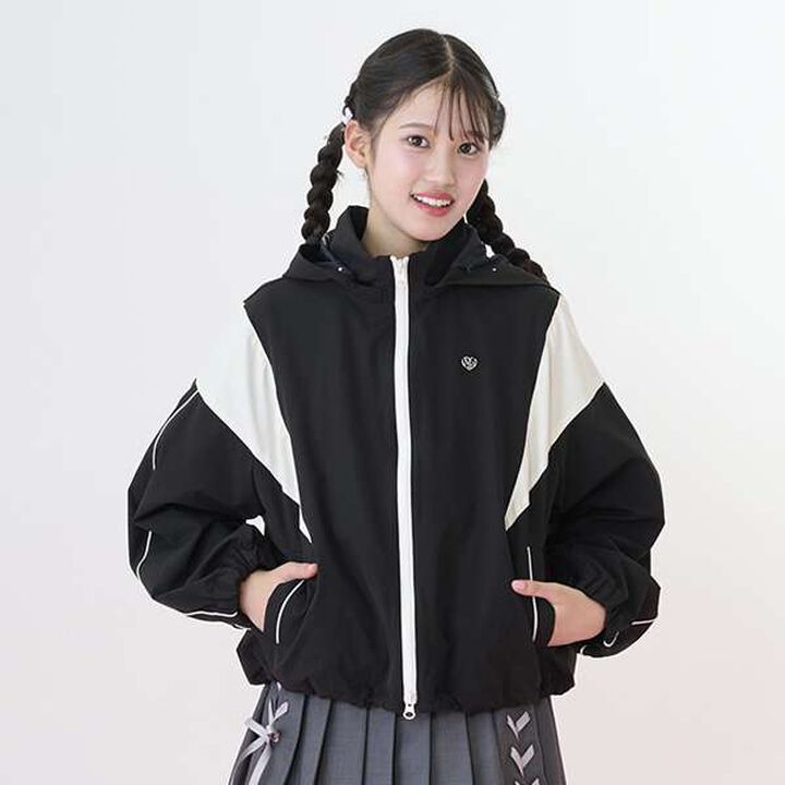 Water-Repellent Color Block Track Jacket,Black, medium image number 0