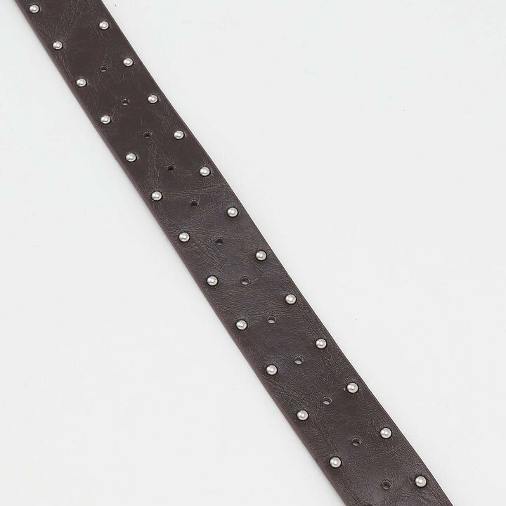 [LTXC] Heart Buckle Studded Belt,Brown, medium image number 2