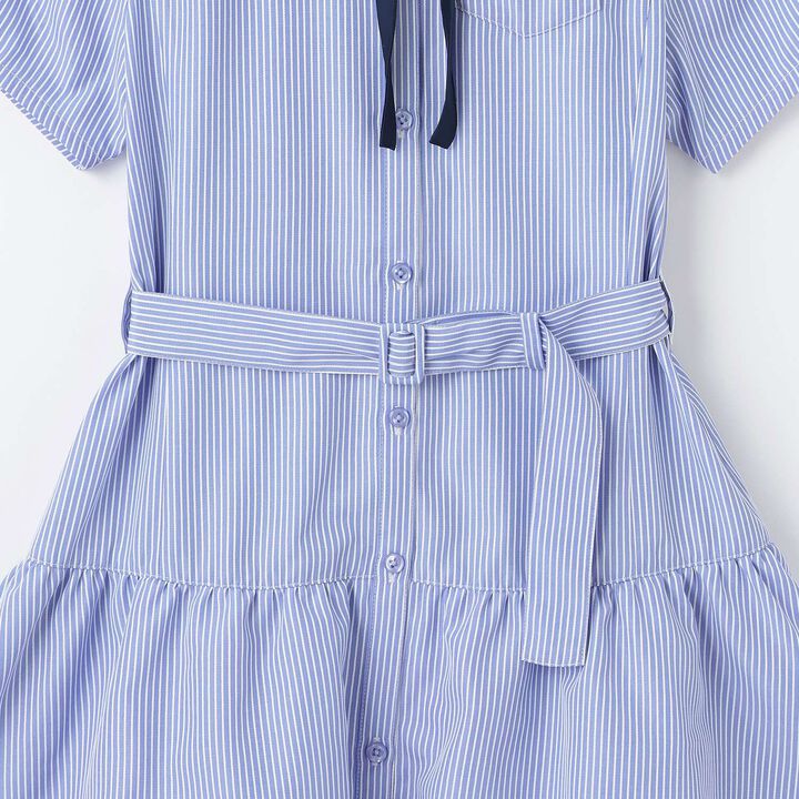 Tiered Shirt Mini One-Piece Dress,Blue, medium image number 6