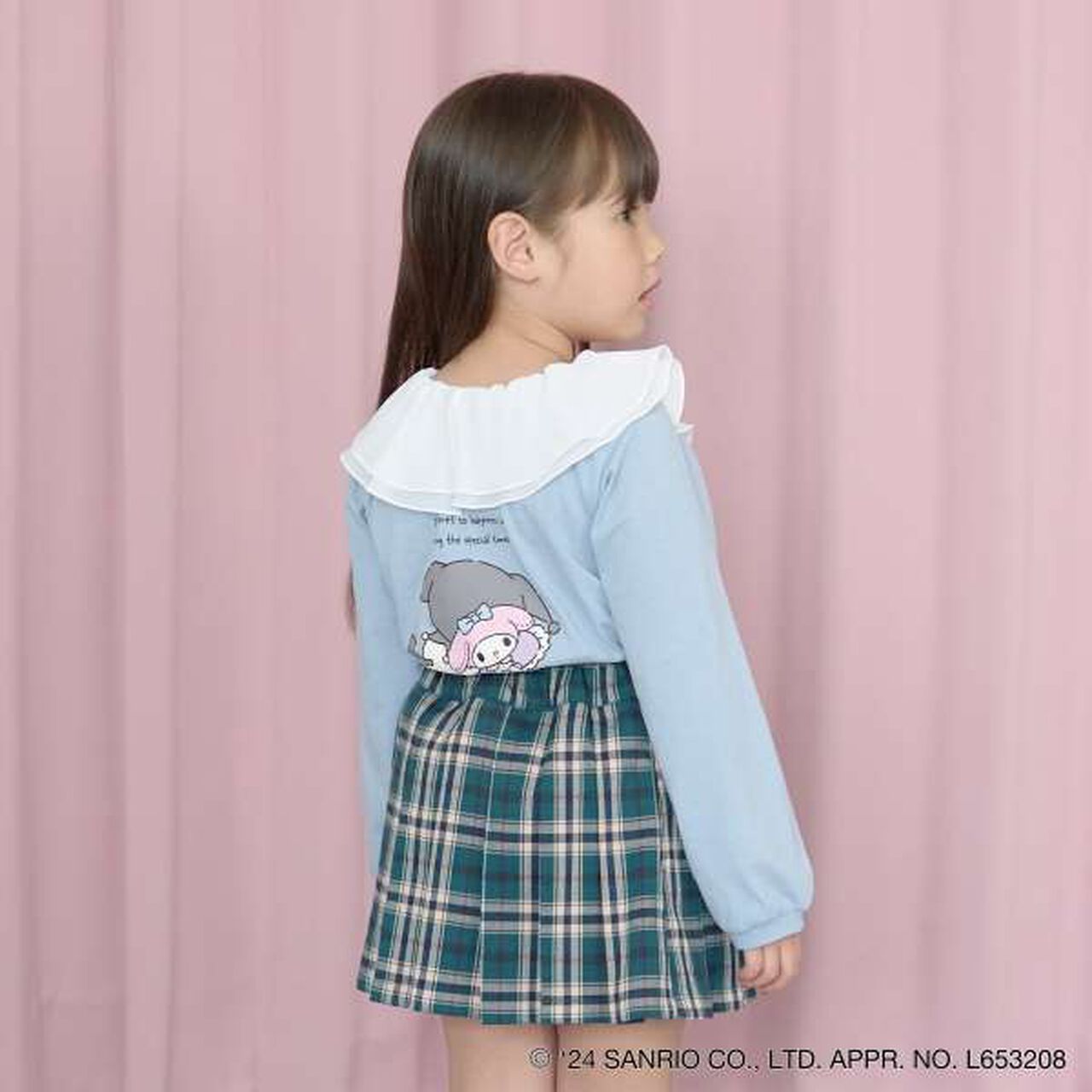 Sanrio Sheer Collared A-Line Print T-Shirt,Mint, large image number 4