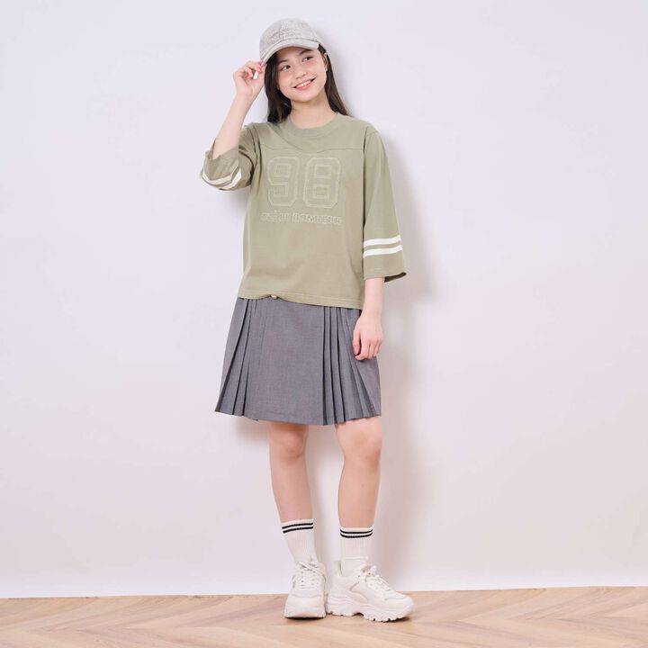 Button Pleated Skirt-Pants,Gray, medium image number 13
