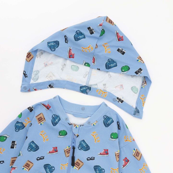 All-Over Pattern Hooded Removable Long-Sleeve Parka,Beige, medium image number 3