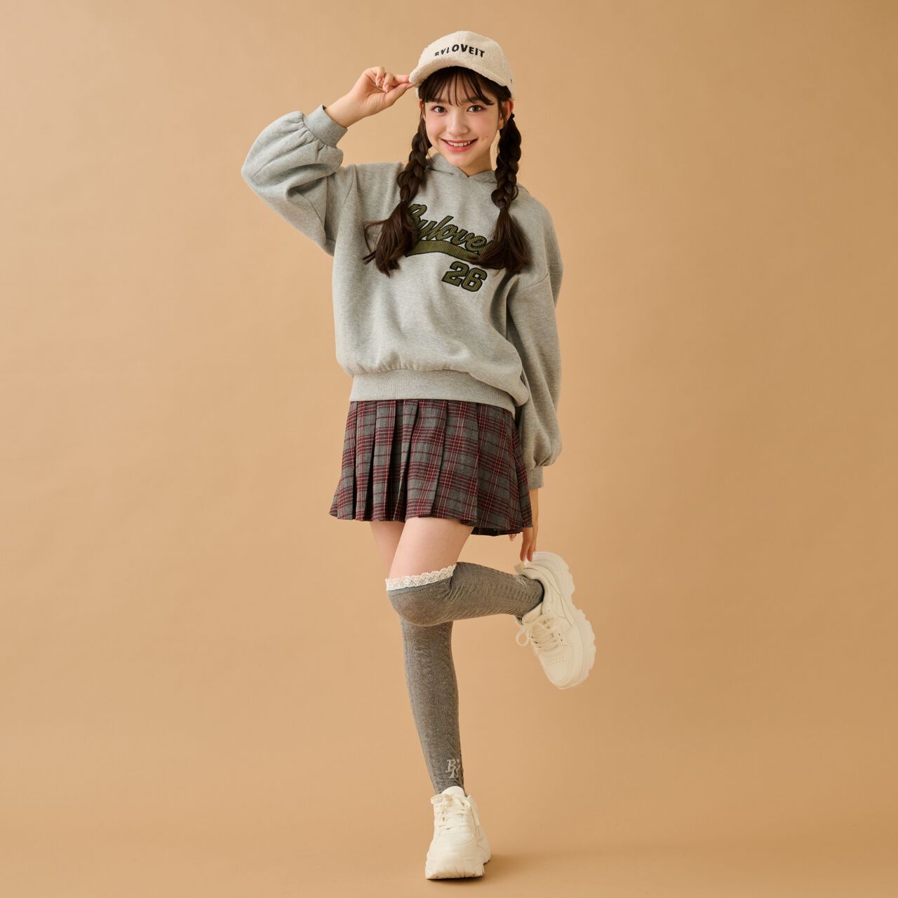 Appliqué Hoodie,Charcoal gray, large image number 2