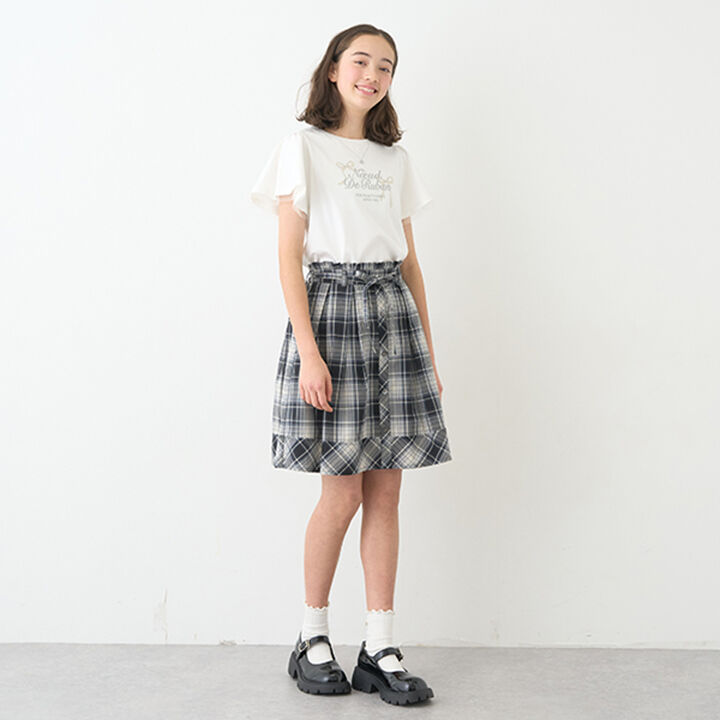 Necklace-Style Embroidered Flare Sleeve T-Shirt,White, medium image number 4