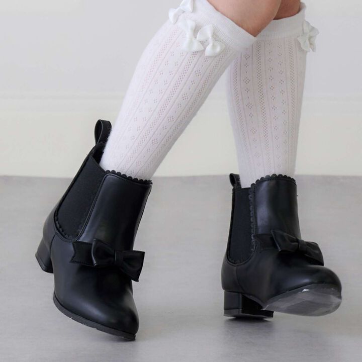 Ribbon Side Gore Boots,Black, medium image number 0