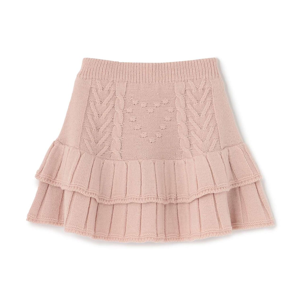 [Safe/Inner Shorts Included] Washable Tiered Knit Skirt,Greige, large image number 11