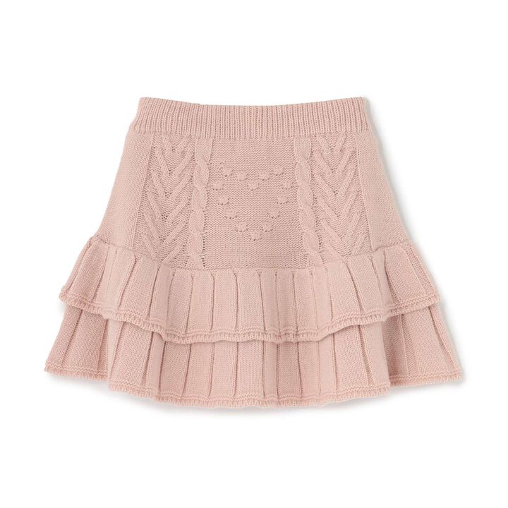 [Safe/Inner Shorts Included] Washable Tiered Knit Skirt,Greige, medium image number 11