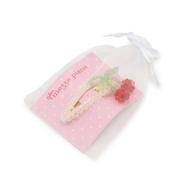 Sparkling Beaded Cherry Hair Pin,Red, medium image number 4