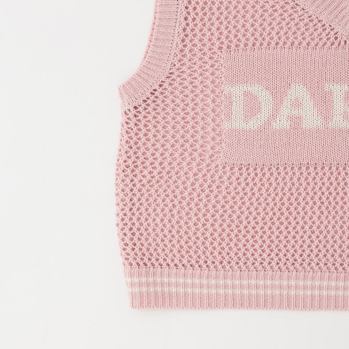 Washable Mesh Knit Vest + Short Sleeve T-Shirt,Sax blue, medium image number 4