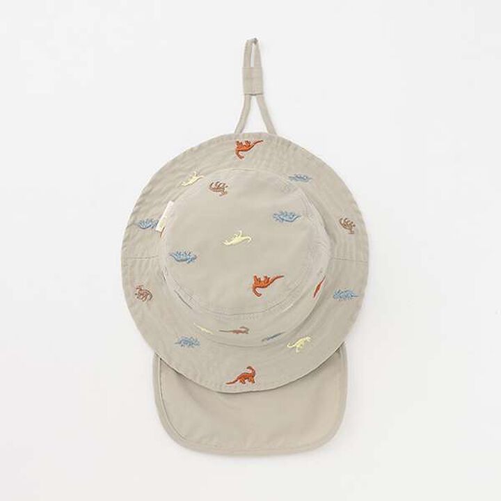 [Heat-Resistant] Embroidered Bucket Hat,Off white, medium image number 3