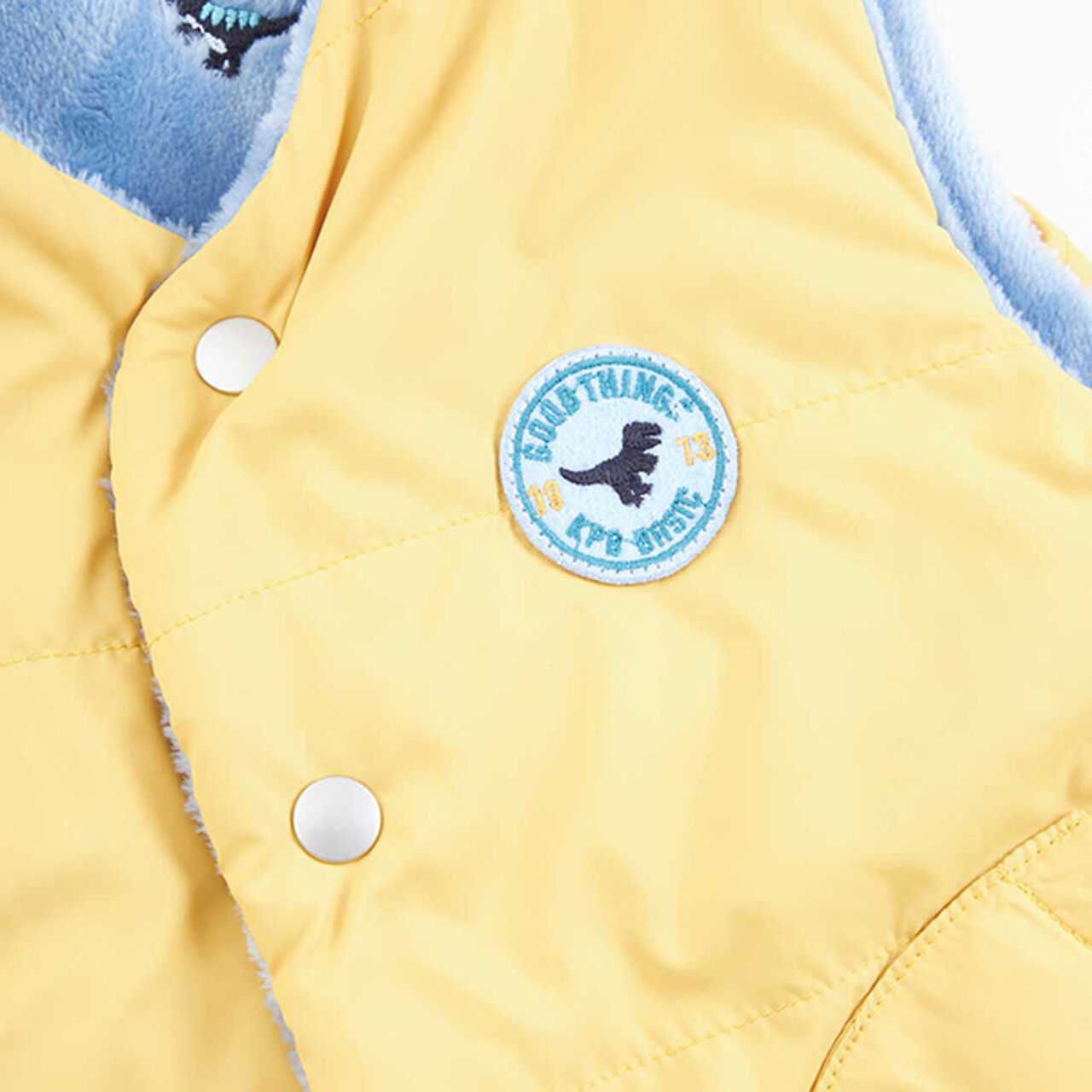 KPBOY Dinosaur Reversible Boa Lined Padded Vest (80-130),Blue, large image number 18