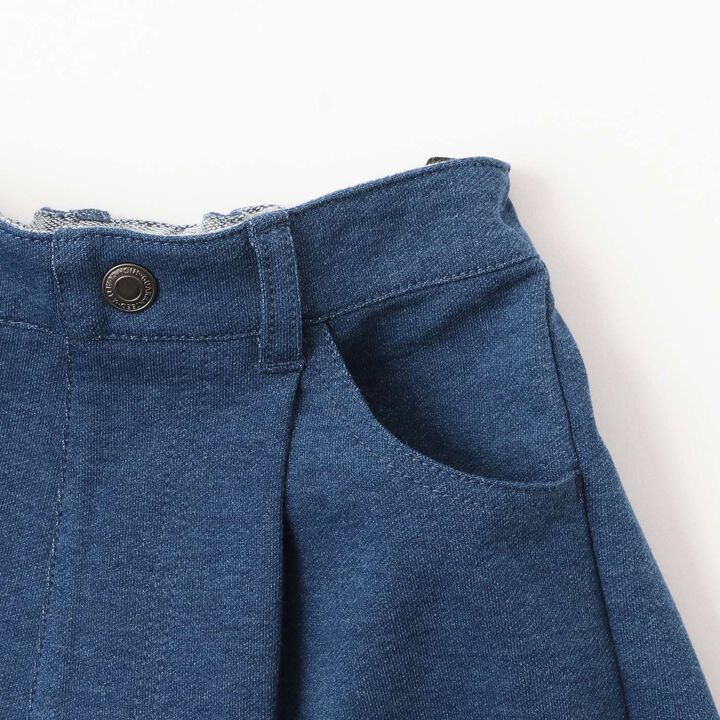 Cut Denim Culottes,Navy, medium image number 4