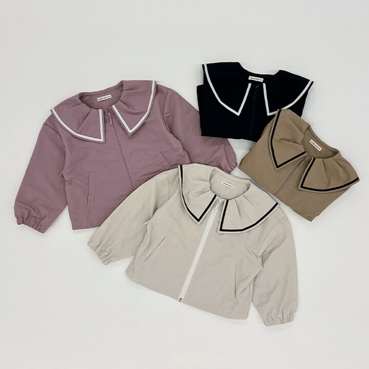 Frill Collar Windbreaker,Navy, medium image number 12