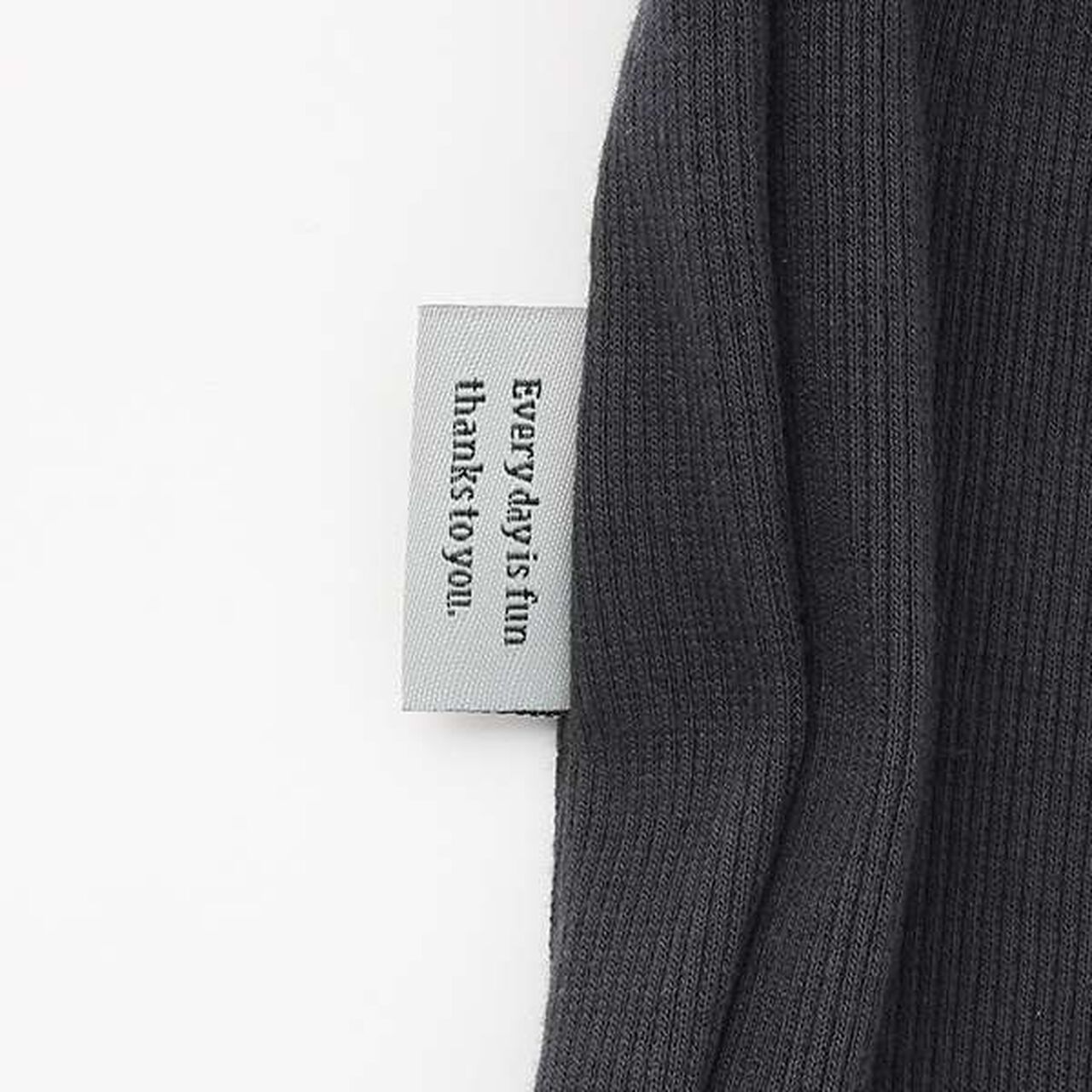 Anti-Stain Hem Frill Ribbed Pants,Charcoal gray, large image number 3