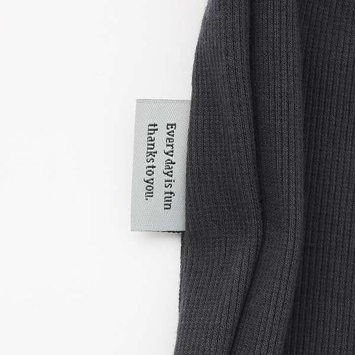 Anti-Stain Hem Frill Ribbed Pants,Charcoal gray, medium image number 3
