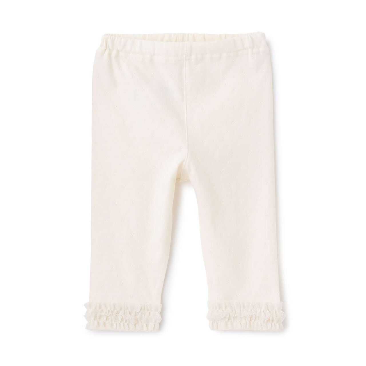 Organic Frill Leggings [Made in Japan],Pearl white, large image number 0