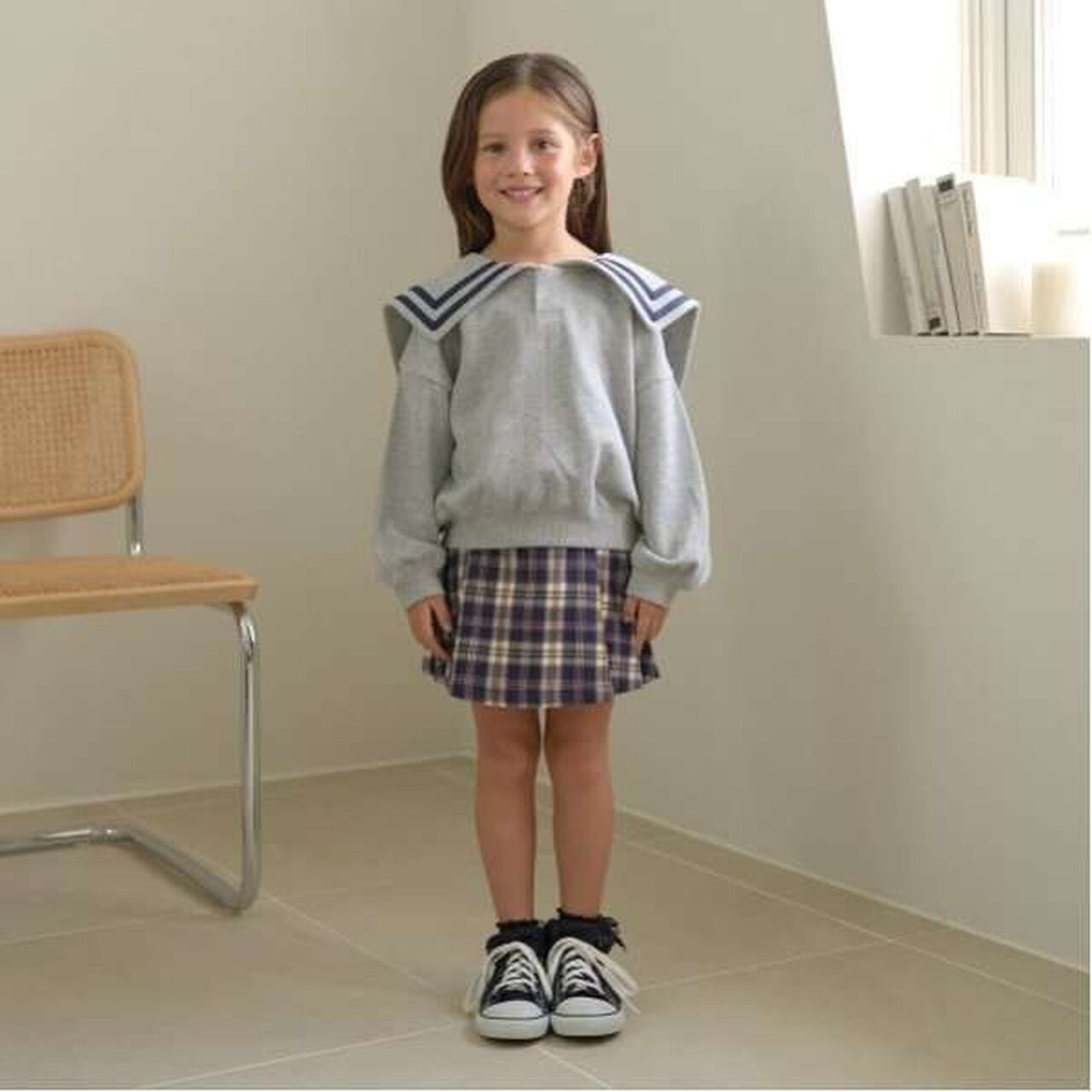 Tuck Pleated Skirt-Pants,Light gray, large image number 18