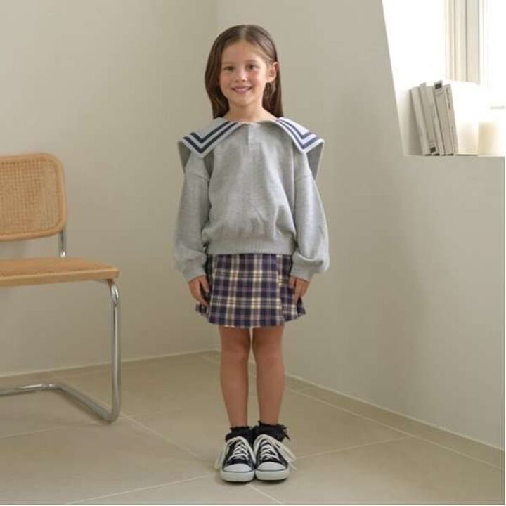 Tuck Pleated Skirt-Pants,Light gray, medium image number 18