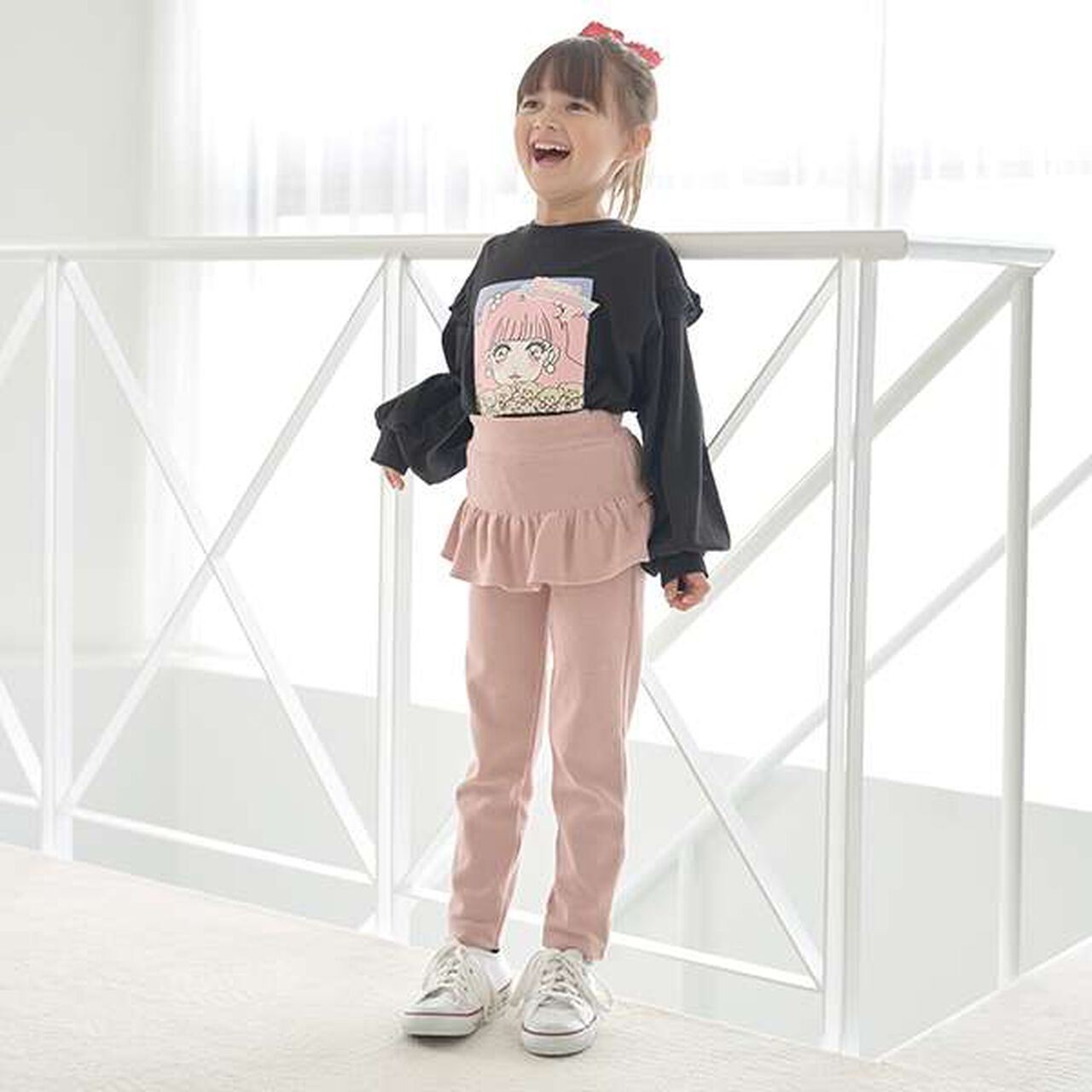 Tomo Pants with Frills Slim Pants,Blue gray, large image number 13