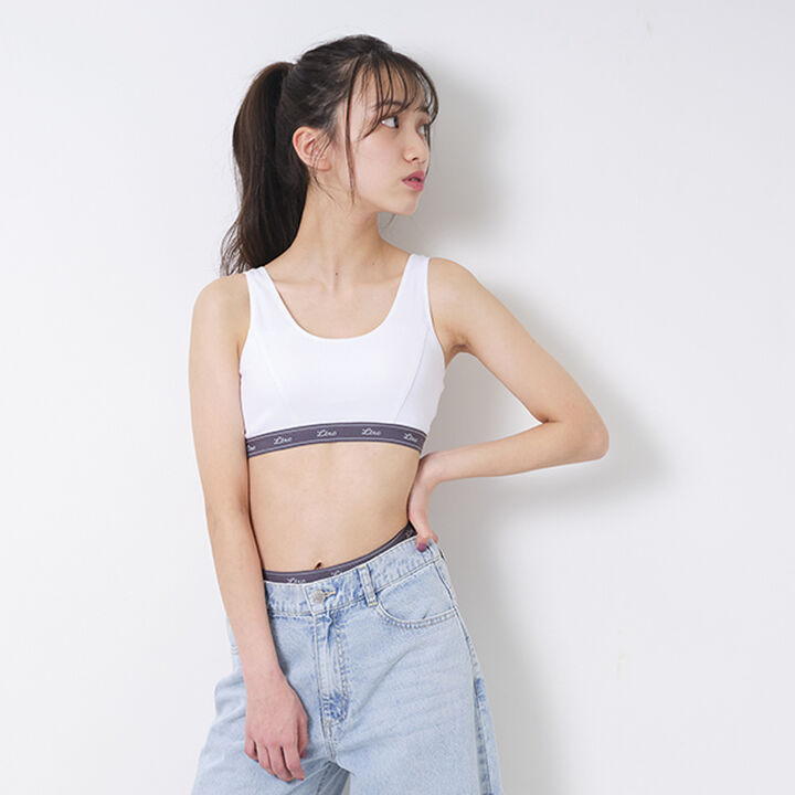 [LTXC] Ribbed Half Top,White, medium image number 3