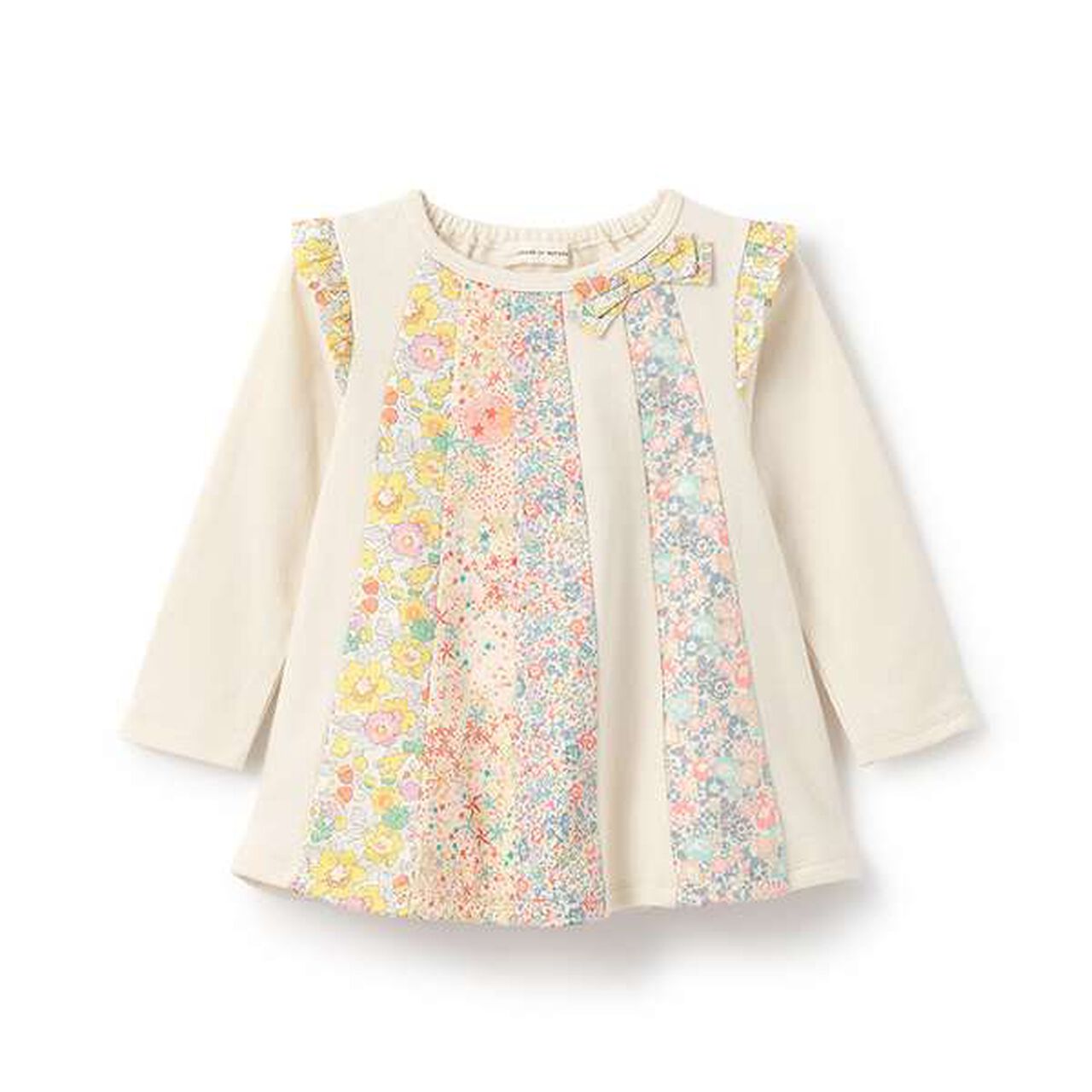 [Made in Japan] Liberty Fabric Patchwork Sweatshirt,Pearl white, large image number 0