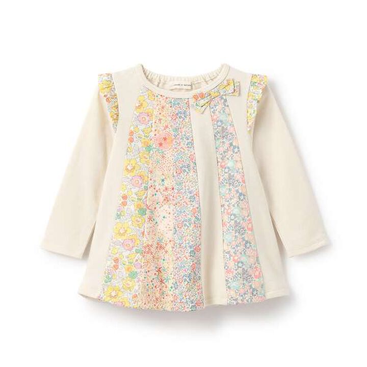 [Made in Japan] Liberty Fabric Patchwork Sweatshirt,Pearl white, medium image number 0