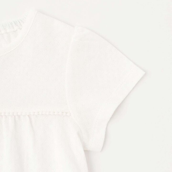 Lacy Jersey T-Shirt,Off white, medium image number 3