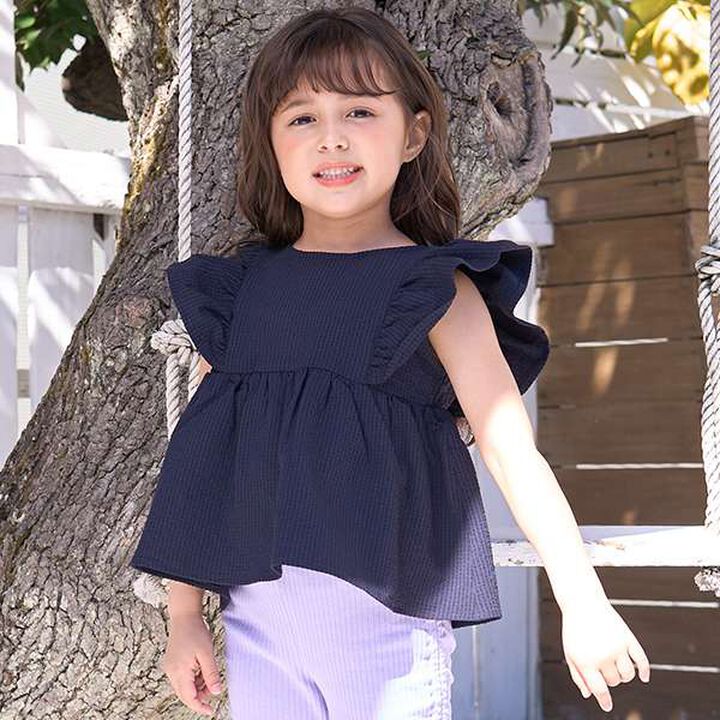 [Set Up Compatible] Frill Peplum Blouse,Light blue, medium image number 26