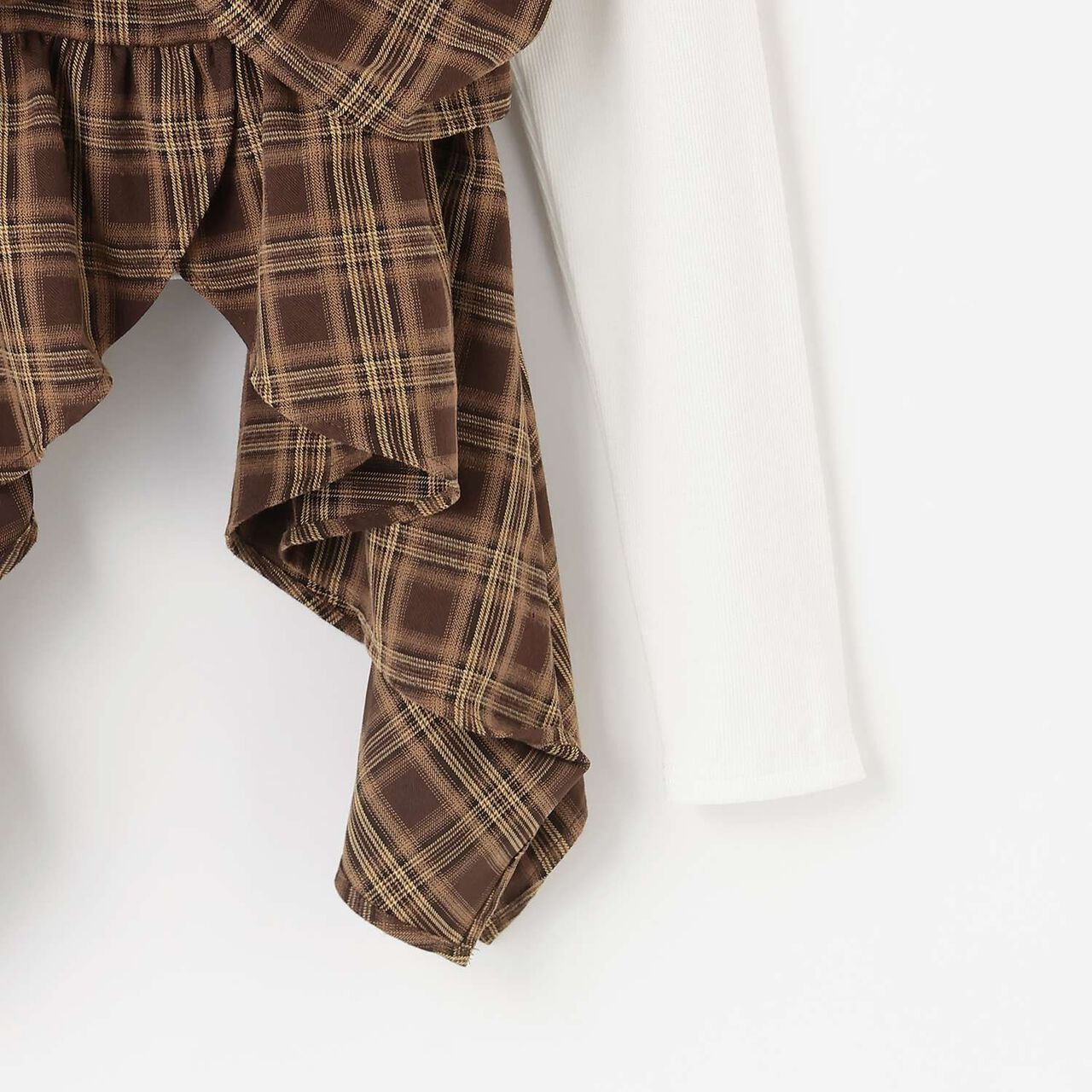 Inner Wear with Hem Checkered Camisole,Black, large image number 8