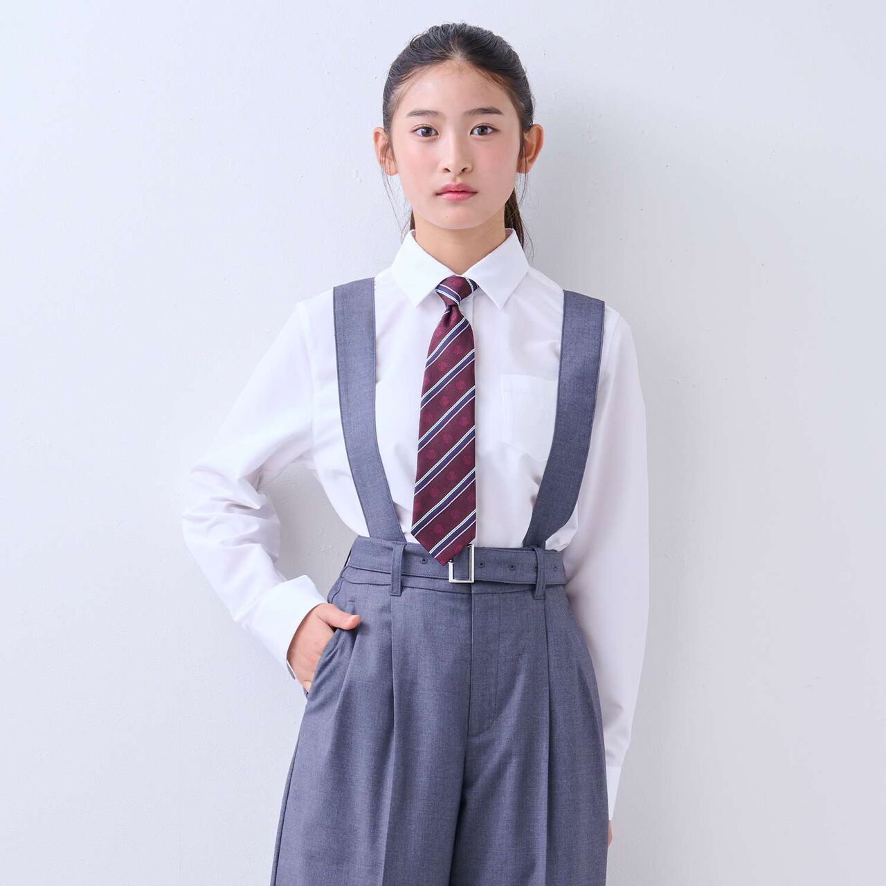 [Graduation Attire] [Wrinkle-Resistant] Point Collar Shirt,White, large image number 11