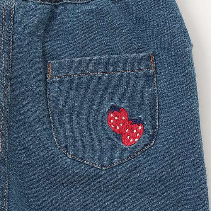 Strawberry Knit Denim Pants,Navy, medium image number 5