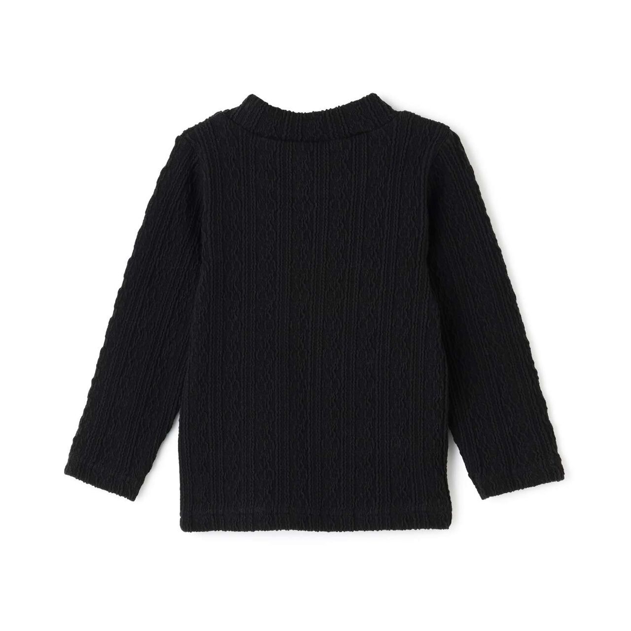 Shea Butter Jacquard High Neck Long Sleeve T-Shirt,Mocha tea, large image number 1