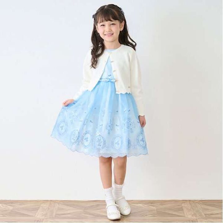 Rose Embroidery Organza One-Piece Dress,Black, medium image number 21