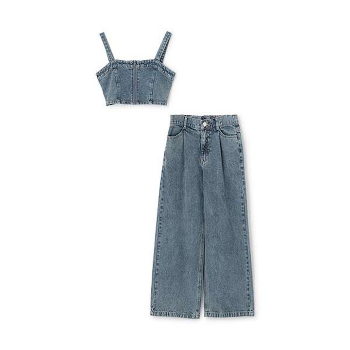 [100% Cotton] Denim Outfit Set,Blue, medium image number 4