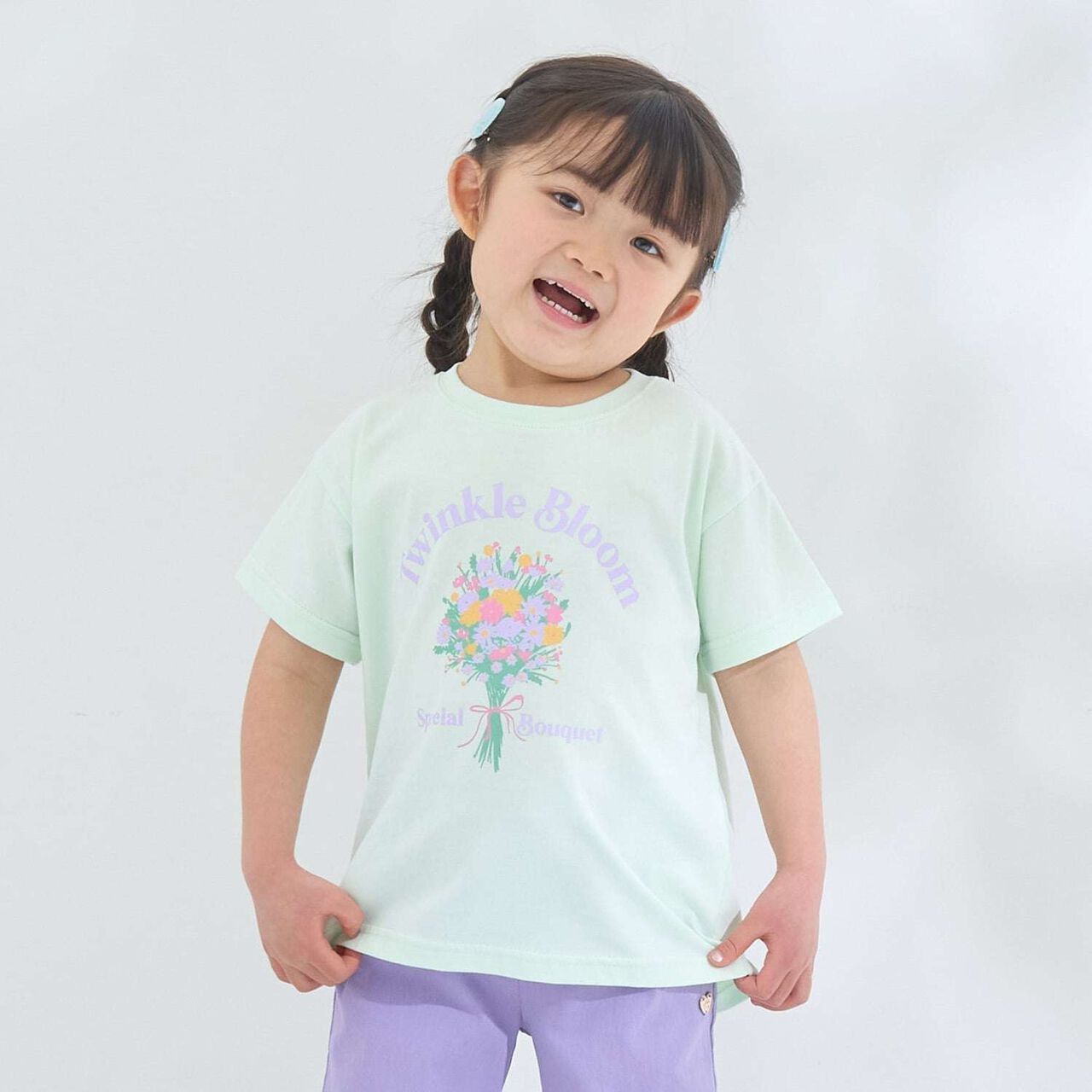 [100% Cotton] Sherbet T-Shirt [UV Cool Touch & Shape-Retaining] Assorted 7 Patterns T-Shirt [Kids Girls],Dark orange, large image number 0