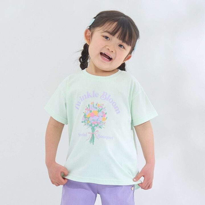 [100% Cotton] Sherbet T-Shirt [UV Cool Touch & Shape-Retaining] Assorted 7 Patterns T-Shirt [Kids Girls],Dark orange, medium image number 0