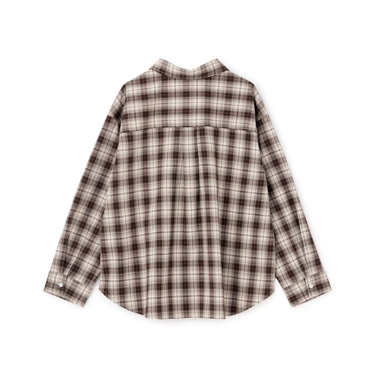 Loose Checkered Shirt,Brown, large image number 13