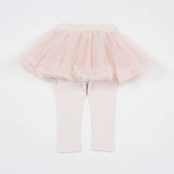[Link] Tulle Skirt with Leggings (Kids),Light green, medium image number 1