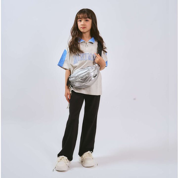 Half-Zip Loose Short Sleeve T-Shirt,Smoke white, medium image number 10