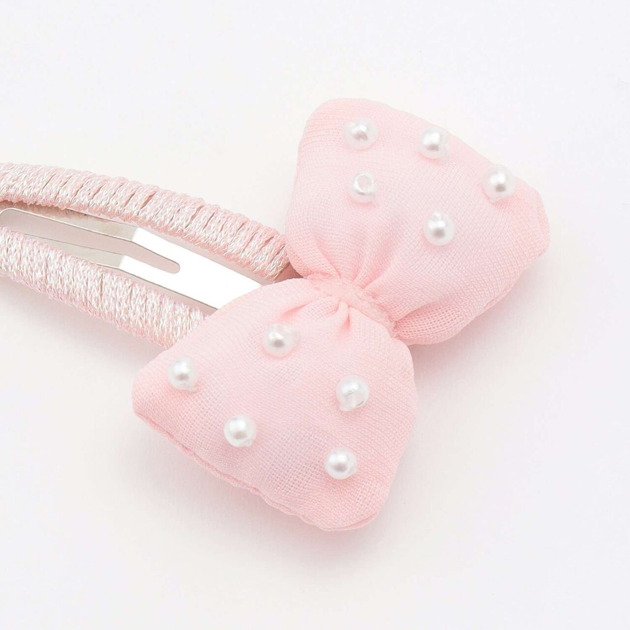 Puffy Ribbon Hair Clip (Set of 2),Light pink, large image number 5